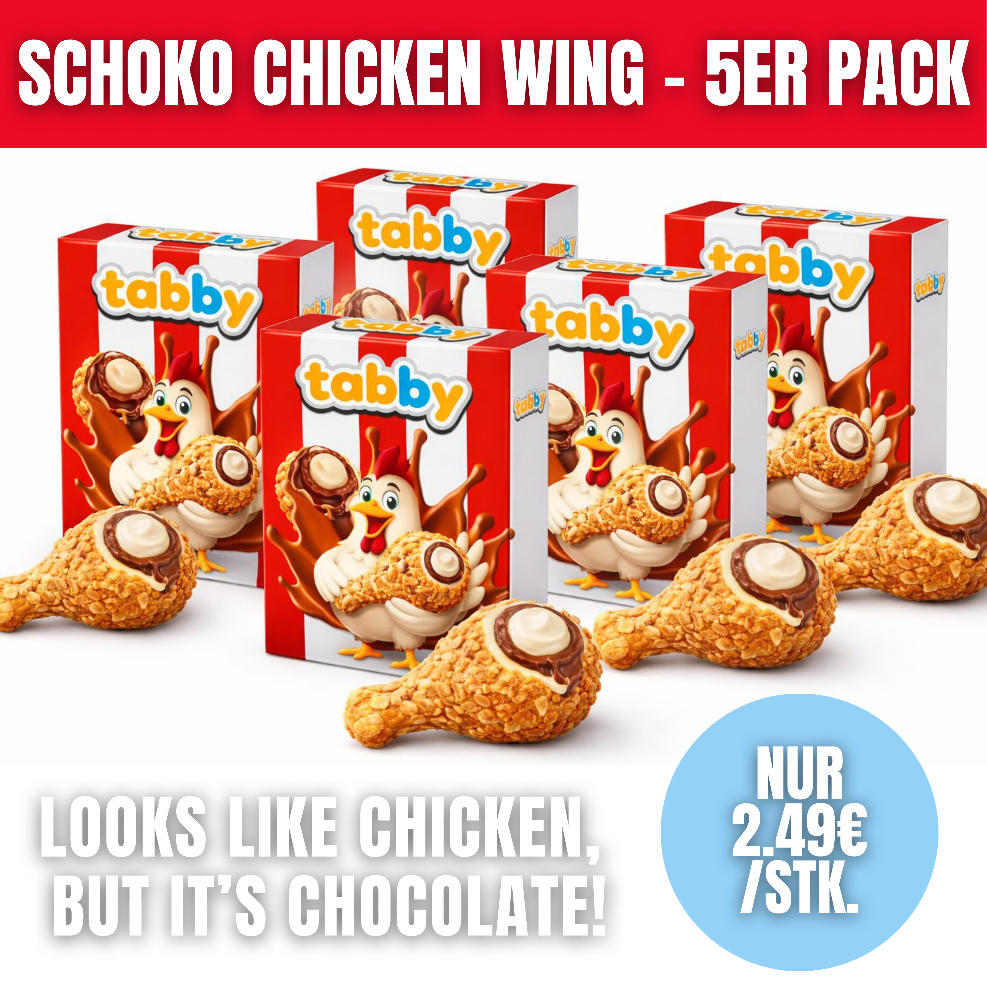 5x Tabby's Chicken Wing Chocolate